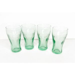 Libbey Teal/Blue-Green COCA COLA 2.25 Oz Glasses - Set of 4